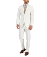 NAUTICA Men's Modern-Fit Cotton Linen Blend Suit 38R / 32 x 32 White