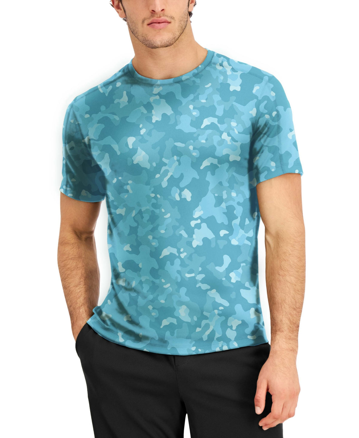 ID Ideology Men's Birdseye Printed Training Short Sleeve T Shirt Blue 3XB