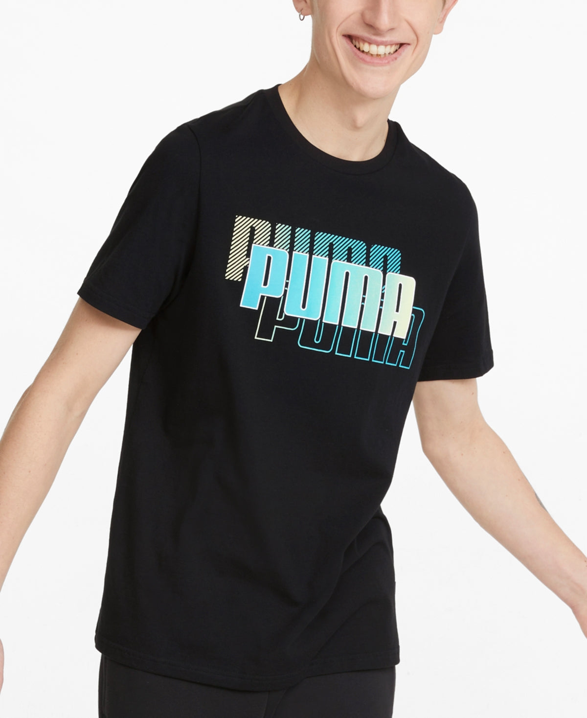 Puma Mens Jersey Logo Print Short Sleeve T Shirt Black 2XL