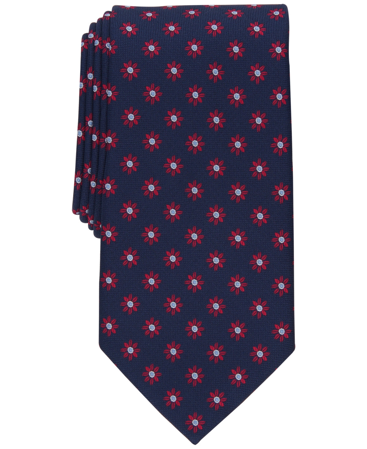 Club Room Men's Classic Red Floral Neat Tie Necktie