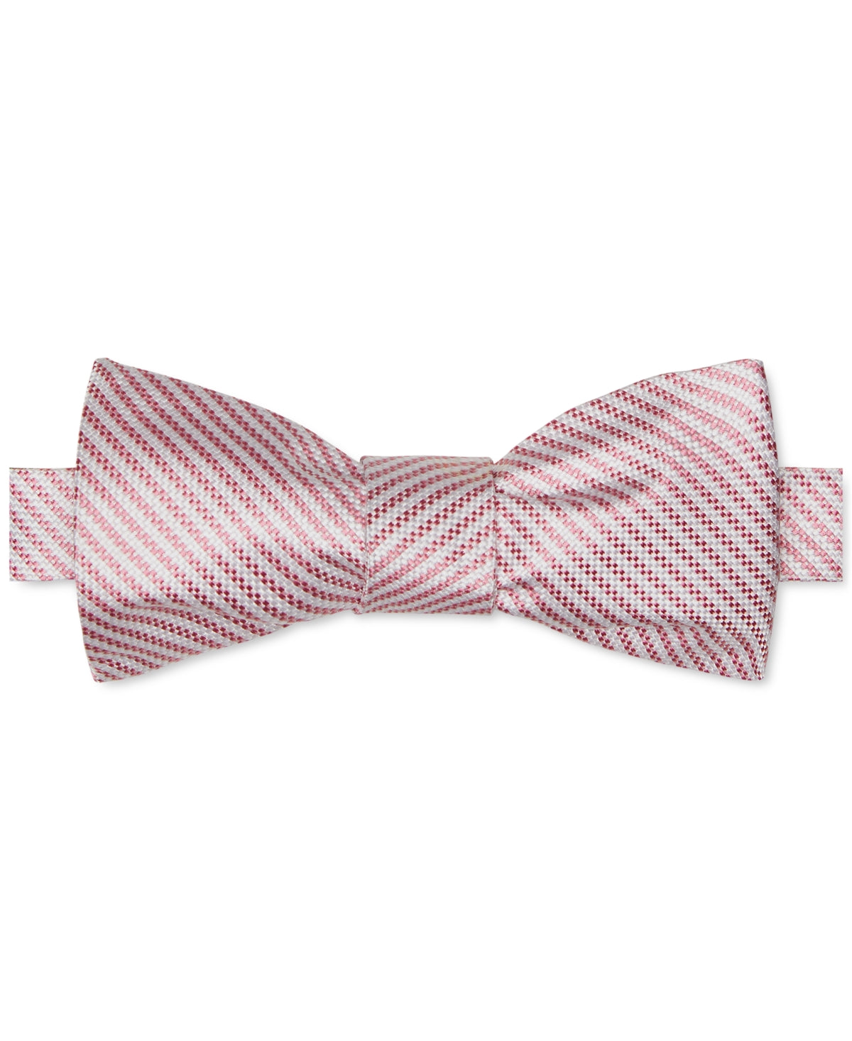 Tommy Hilfiger Men's Oxford Fine Stripe Self Tie Bows Tie Pink Necktie