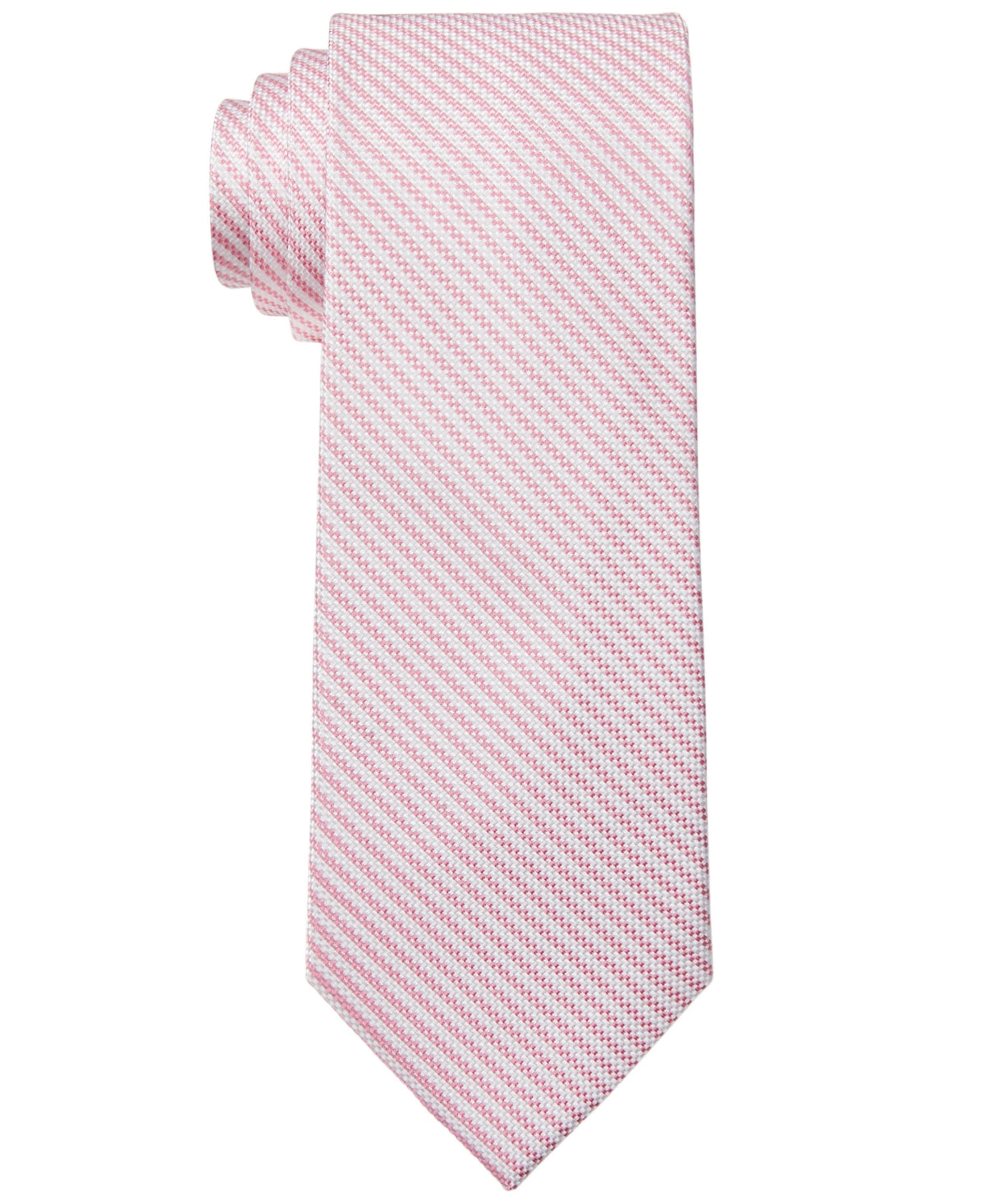 Tommy Hilfiger Mens Slim Tie Oxford Fine Stripe Pink Necktie ONE SIZE