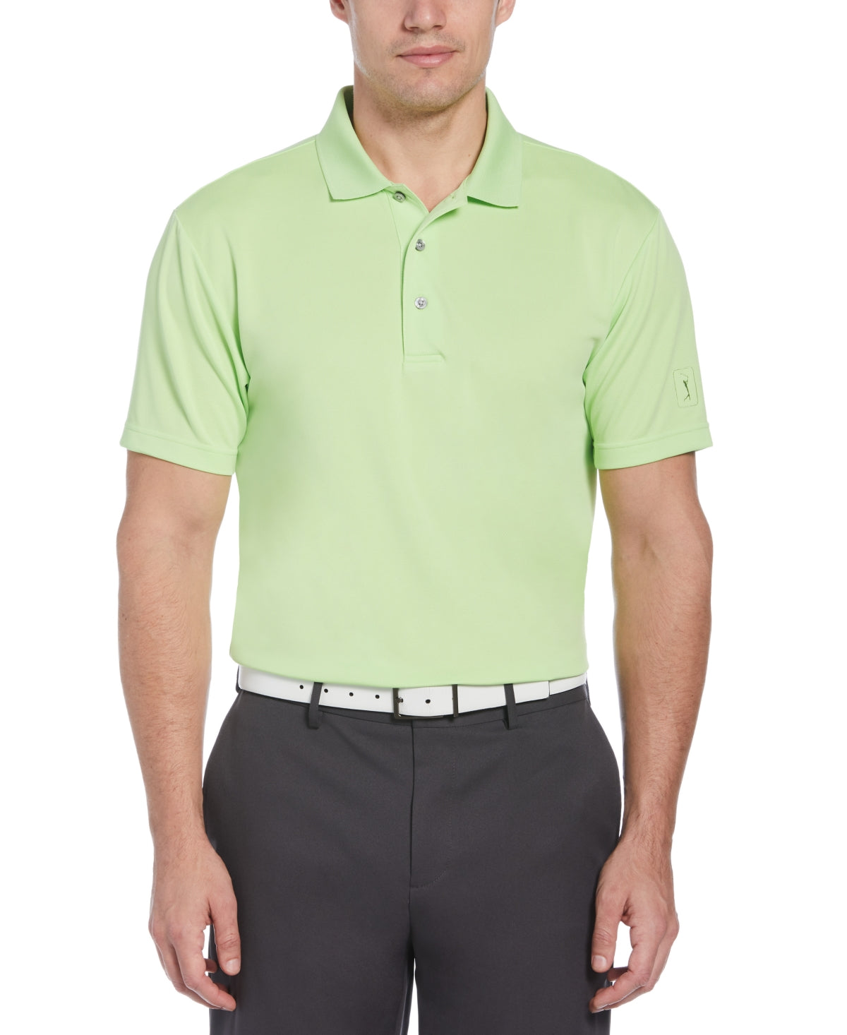 Pga Tour Men's Airflux Golf Polo Shirt Tomatillo Green Small