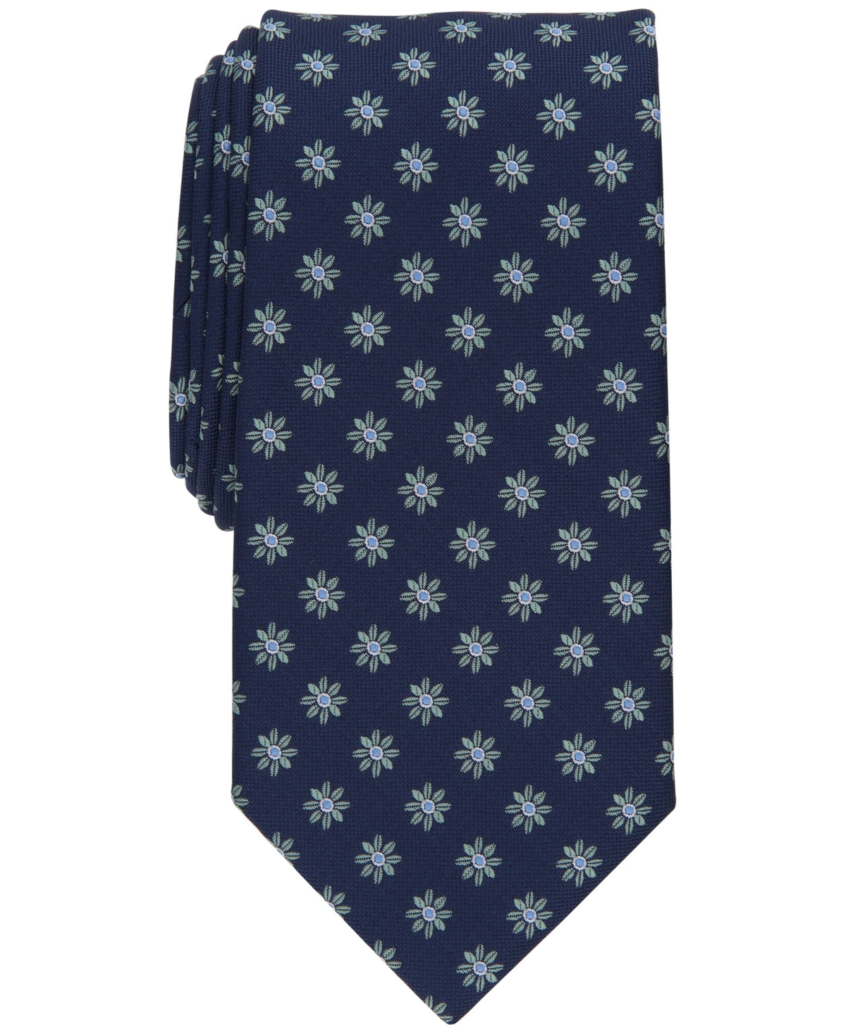 Club Room Mens Classic Floral Neat Tie Mint Green Blue Necktie