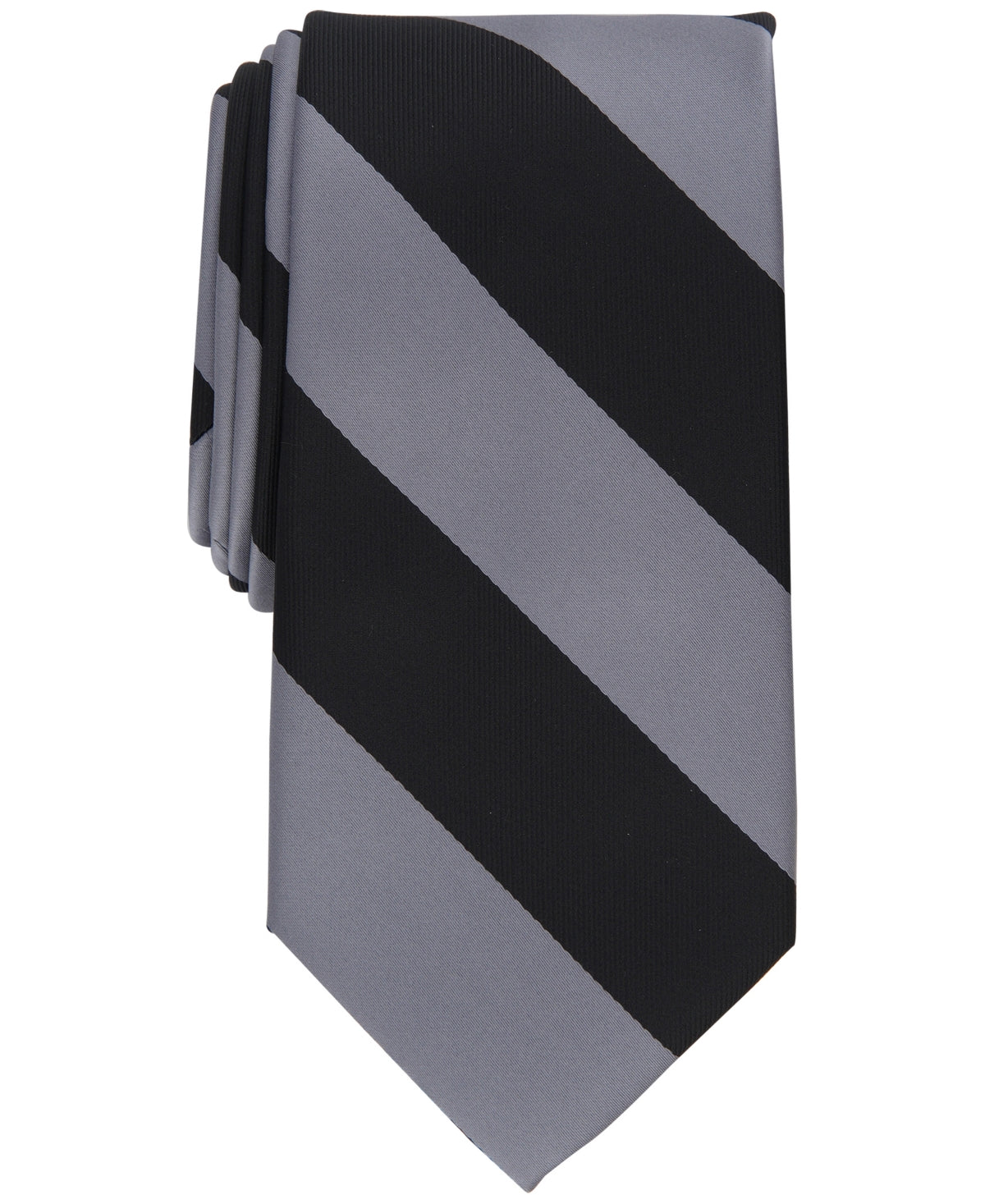 Club Room Men's Classic Stripe Tie Black Grey OS