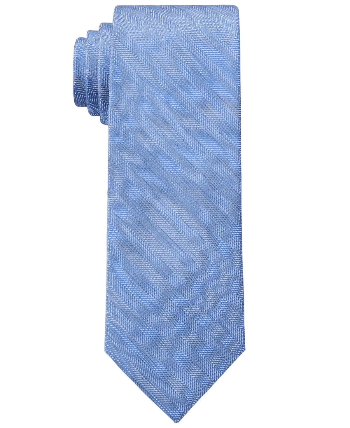 Tommy Hilfiger Mens Herringbone Tie Linen Blue ONE SIZE