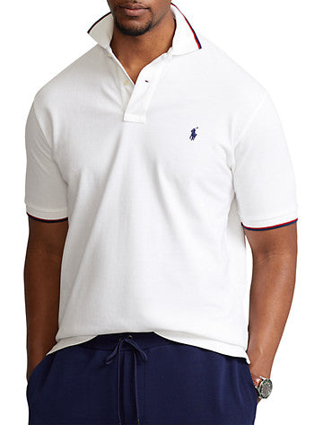Polo Ralph Lauren Men's Big & Tall Mesh Short Sleeve Polo Shirt White 2LT