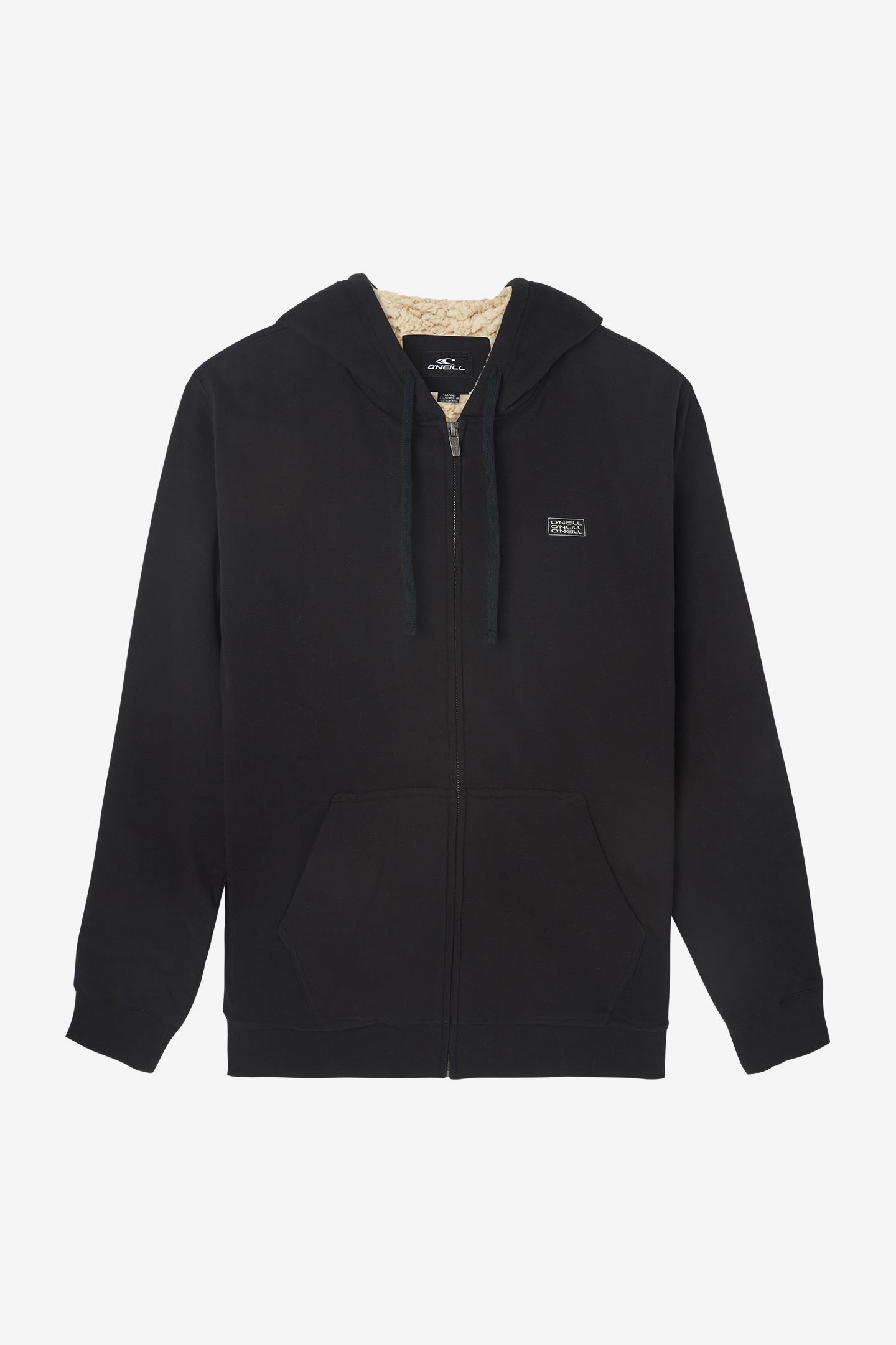 ONeill Mens Fifty Two Sherpa Full Zip Hoodie Sweatshirt Small Black