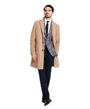 Tommy Hilfiger Mens Slim fit Overcoat Coat 36 R Beige Solid