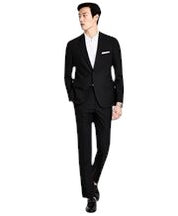 Hugo Boss Mens Modern fit 2 Piece Suit 46 R / 40 Waist Black Solid Stretch