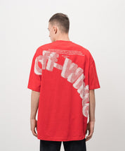 Off-White Mens Red Short Sleeve Logo T Shirt with 3D print Size XXL