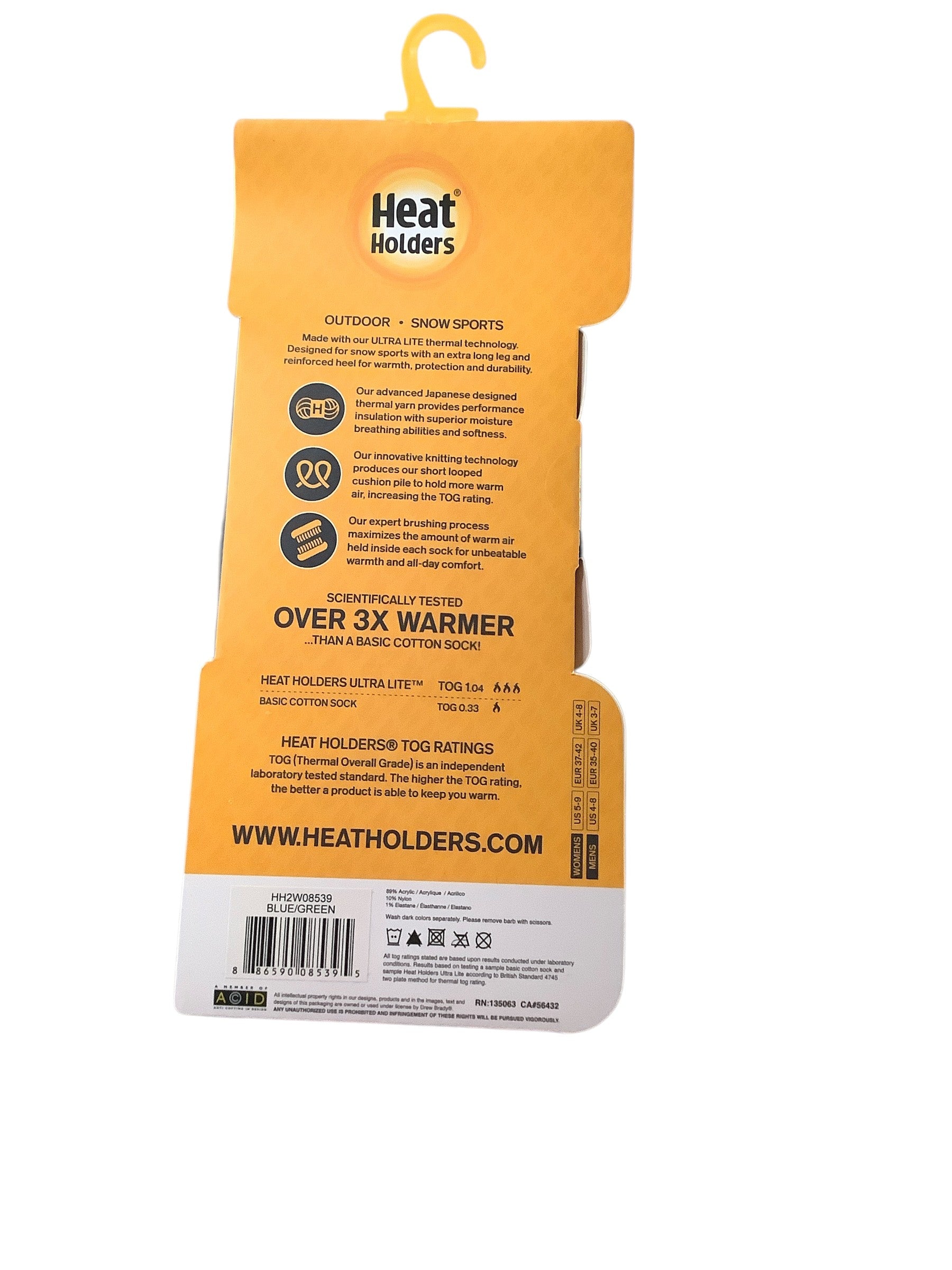 Heat Holders Womens Crew Socks 5-9 Blue Thermal