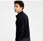INC International Concepts Mens Velvet Short Trucker Jacket Inc Black Small
