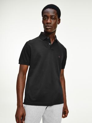 Tommy Hilfiger Men's Black Xl Regular Fit 1985 Stretch Polo Shirt