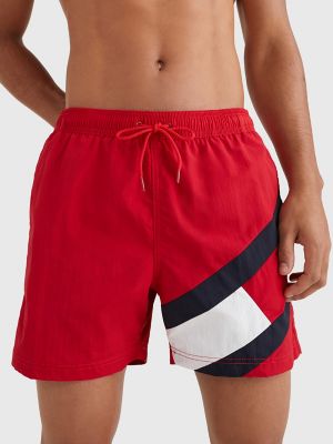 Tommy Hilfiger Mens Regular fit Trunks Swimwear Large 5 Inseam Red