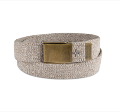 Sun Stone Mens Stretch Webbing Belt Khaki S 30-32