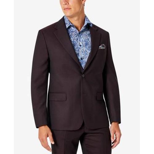 Tallia Mens Classic-Fit Wool Suit Jacket Wine 38R