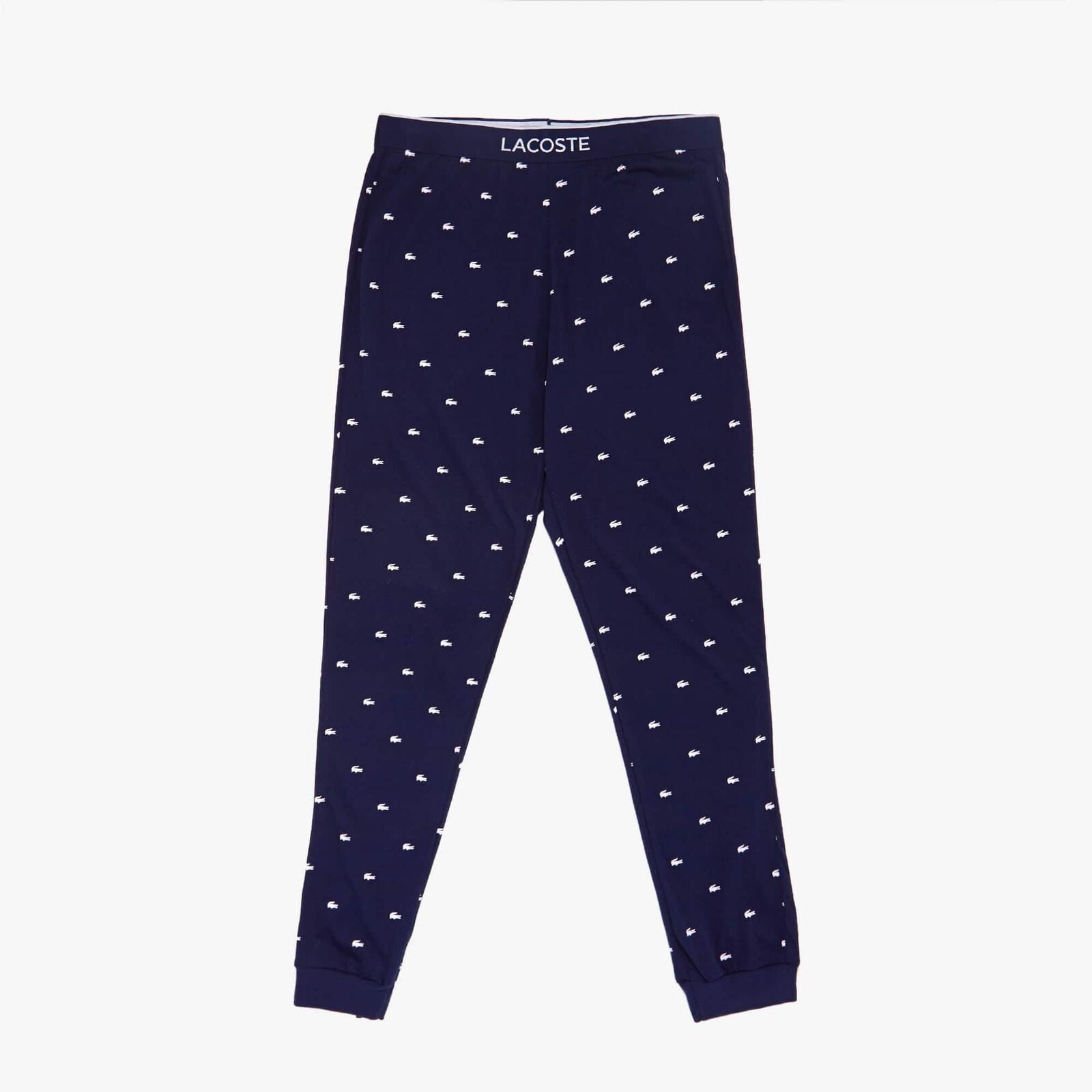 Lacoste Mens Printed Pajama Pants Joggers Navy Medium