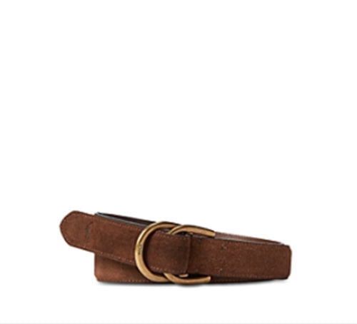 Polo Ralph Lauren Mens Suede D-Ring Belt Brown Medium