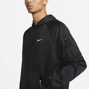 Nike Men's Therma-FIT Long-Sleeve Hoodie Sweatshirt Black White Medium