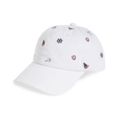 Club Room Mens Nautical Embroidered Baseball Hat White ONE SIZE