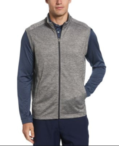 PGA TOUR Men's Abstract Textured Full-Zip Fleece Golf Vest 2XL