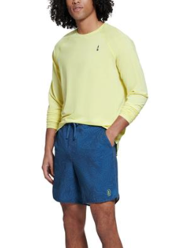 BASS OUTDOOR Mens Path Long Sleeve Crewneck T Shirt Sulpher Spring Yellow Small