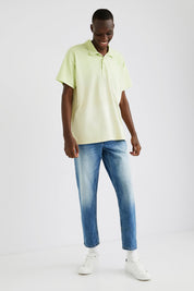 Desigual Men's Polo Shirt Large Green Old Cactus