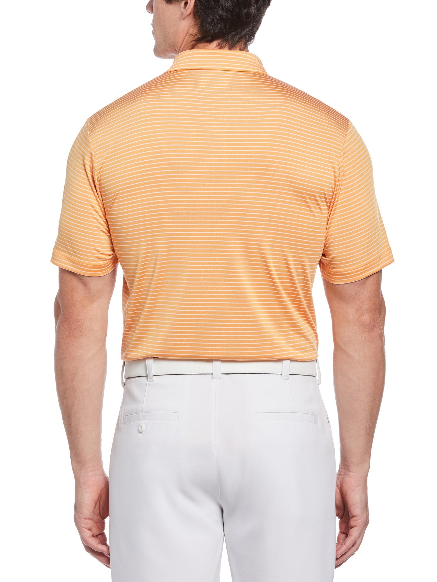 Pga Tour Men's Orange Xxl Stripe Polo Shirt