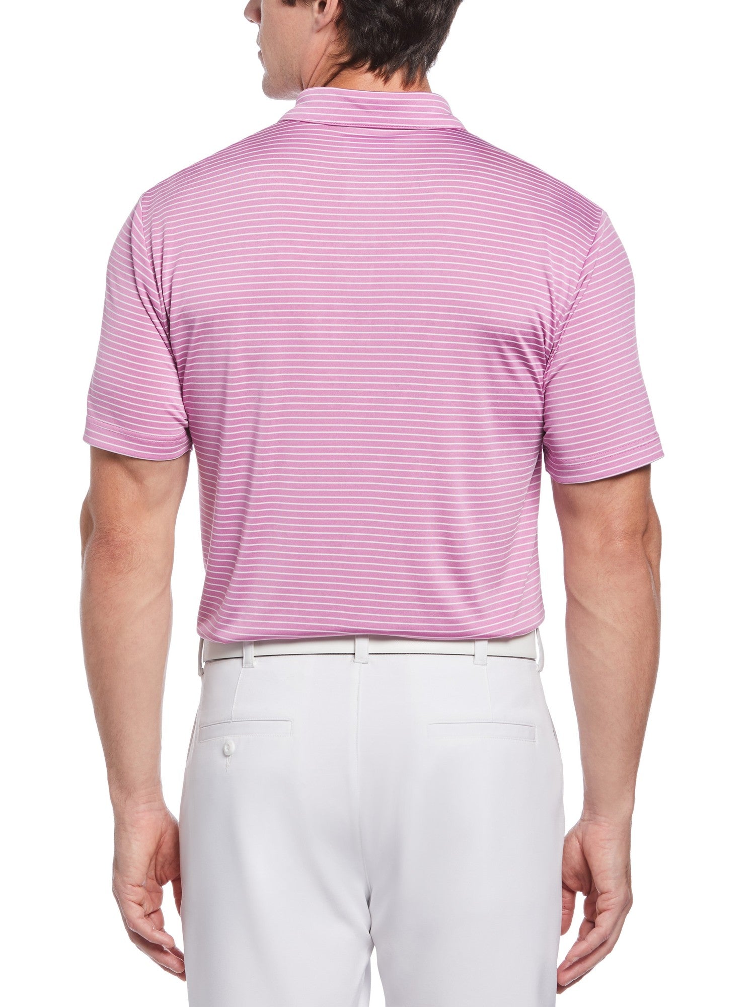Pga Tour Mens Stripe Polo Shirt Purple Small