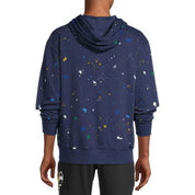 Champion Mens Slim Explorer Quarter Zip Paint Splatter Hoodie Navy Blue 2XL