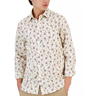 CLUB ROOM Men's Monan Floral Button Shirt Bright White Medium