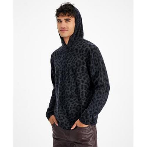 International Concepts Men's Cashmere Cheetah Print Hoodie Sweater Black XS
