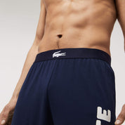 Lacoste Mens Crocodile Print Stretch Pajama Pants Navy Blue Large