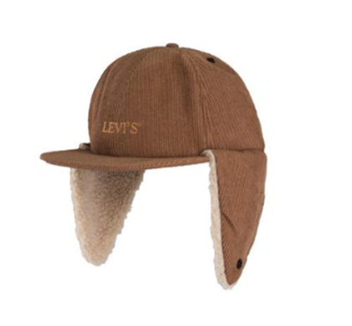Levi's Men's Corduroy and Sherpa Hunter Hat w/ Ear Flaps Tan