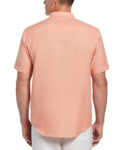 Cubavera Mens Linen Blend Orange Shirt Large