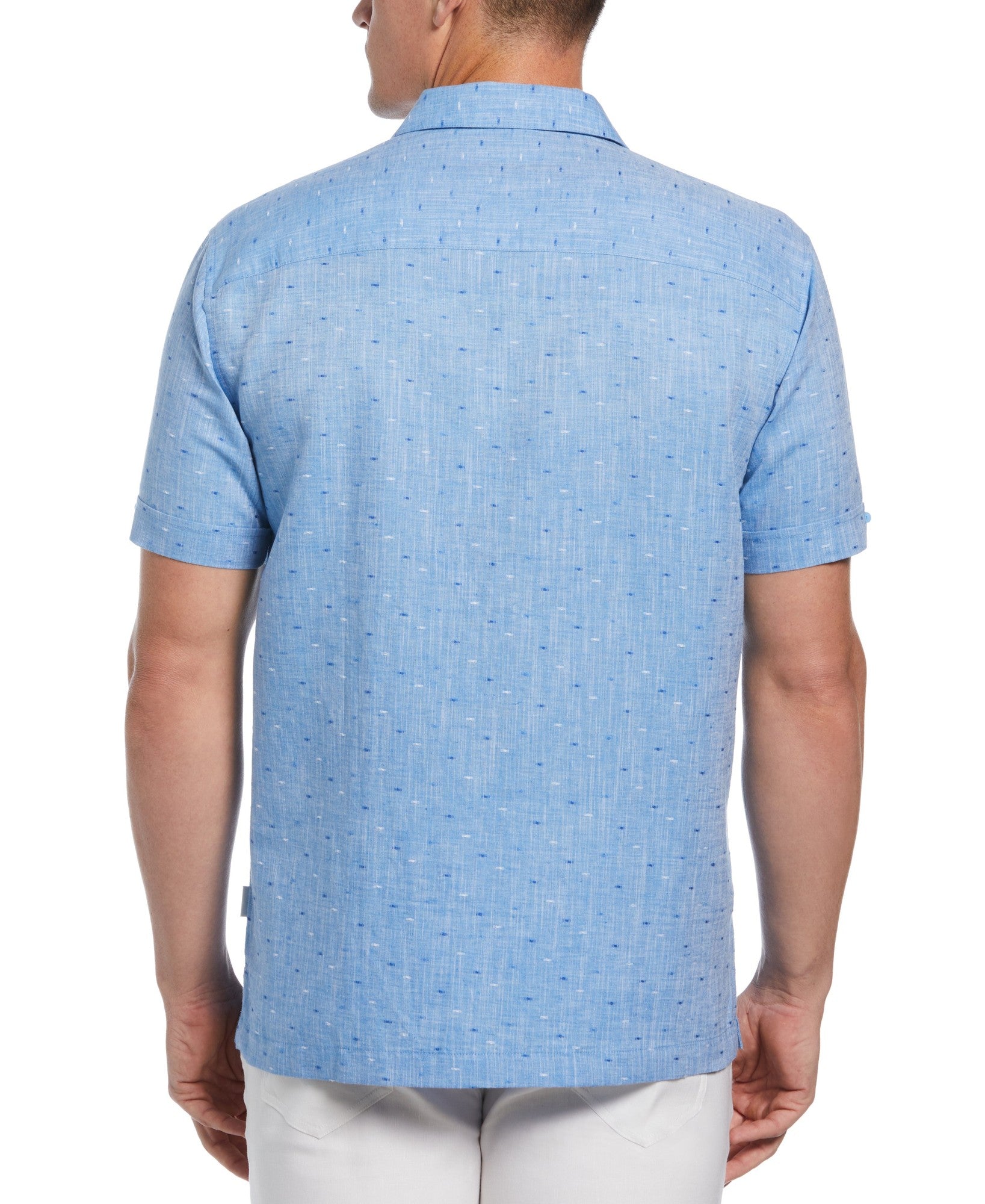 Cubavera Men's Dobby Shirt  Blue Medium