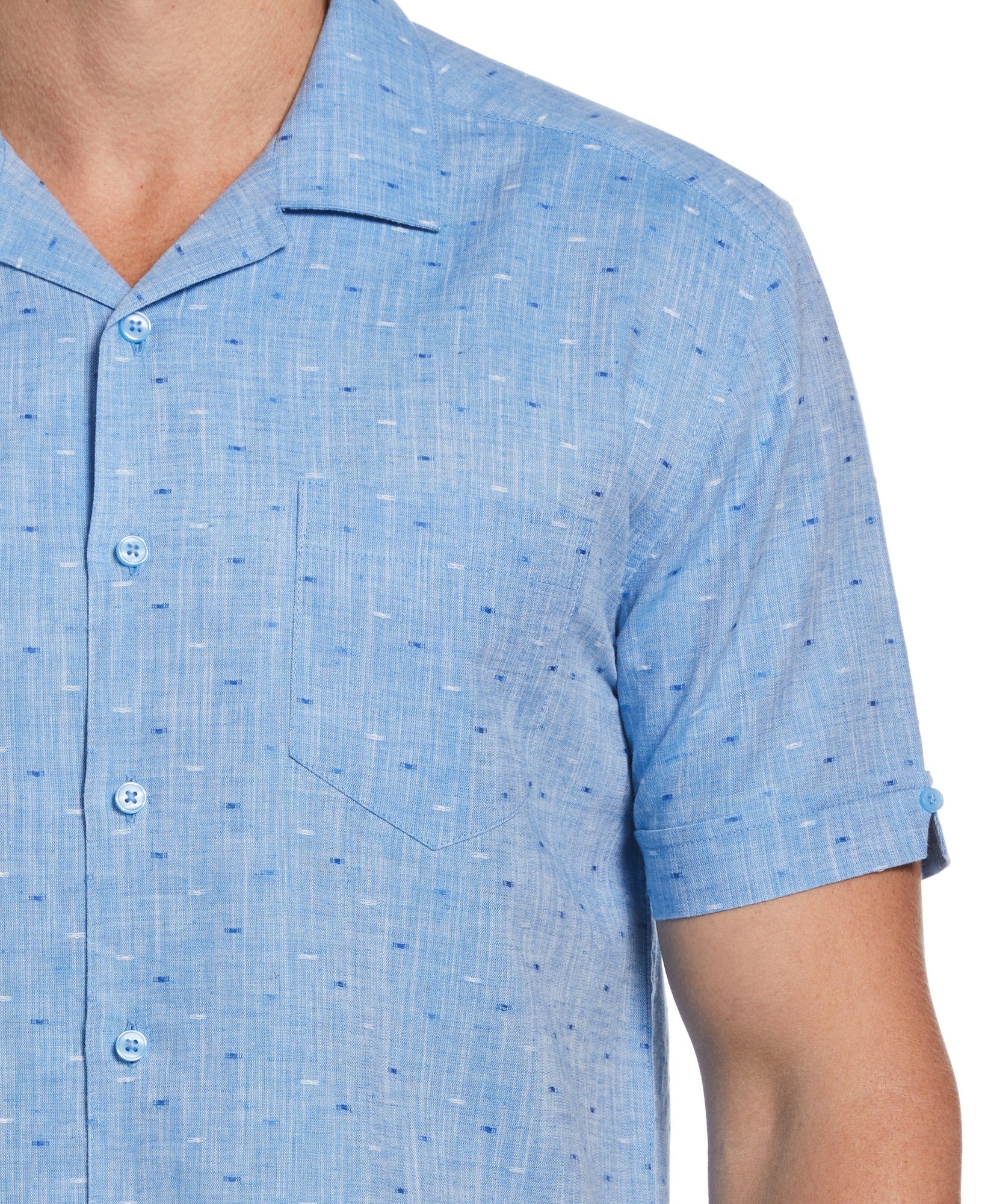 Cubavera Men's Dobby Shirt  Blue Medium