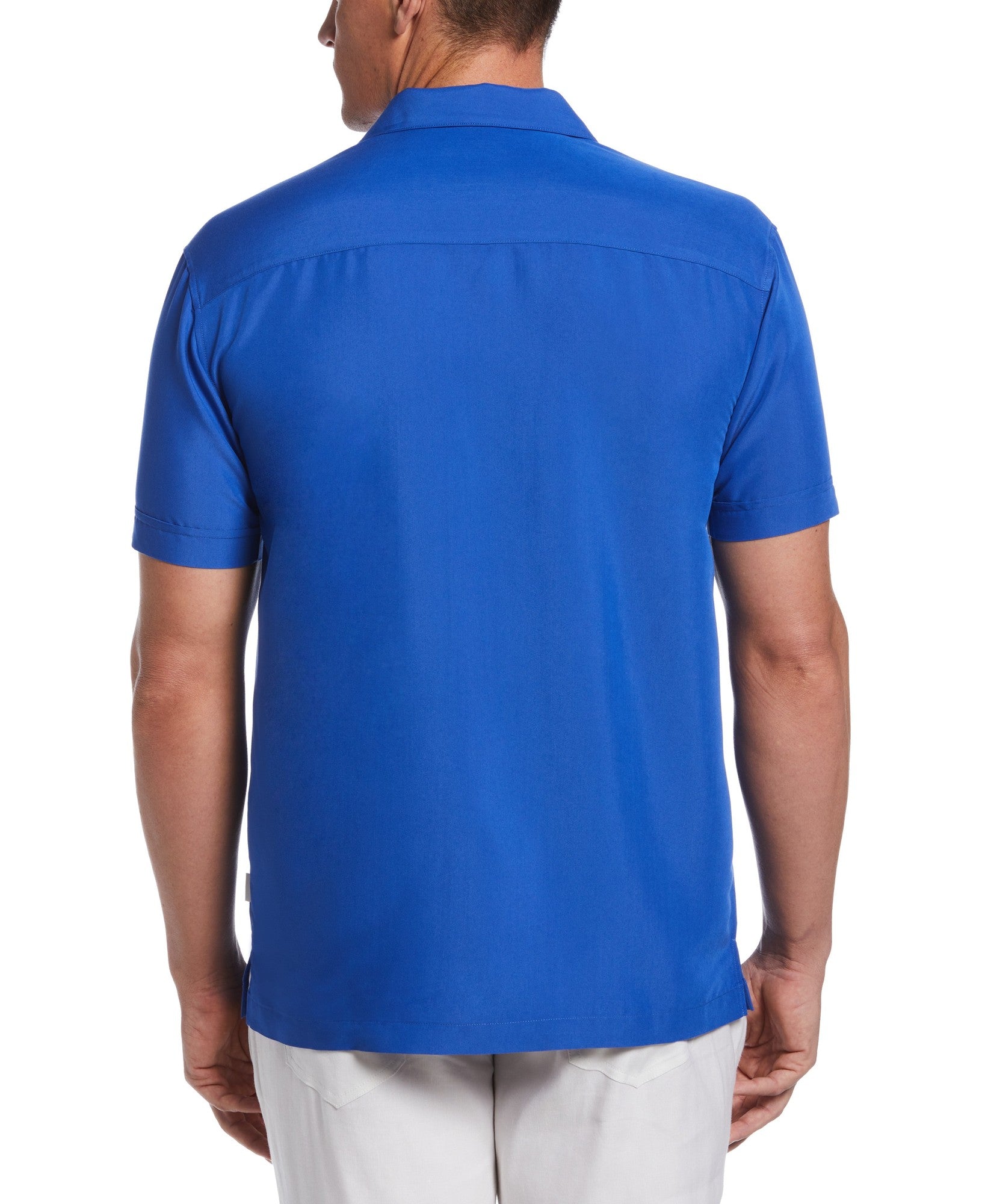 Cubavera Mens Short Sleeve Blue Button down Shirt Medium
