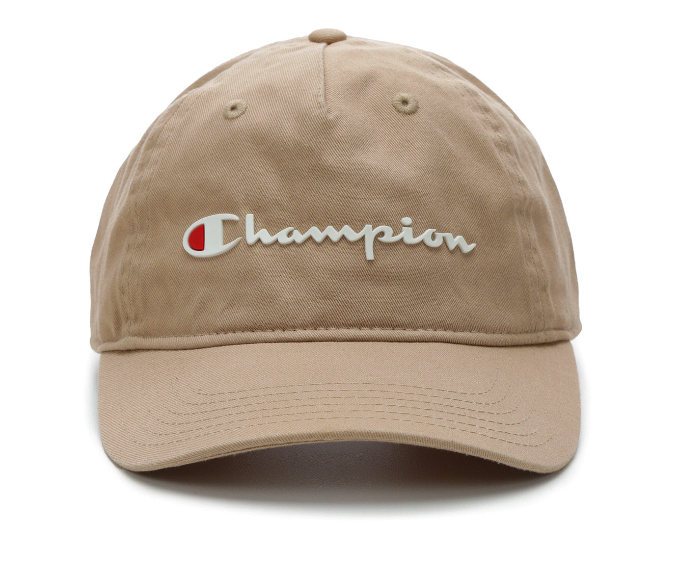 Champion Mens Logo Baseball Hat Tan Adjustable