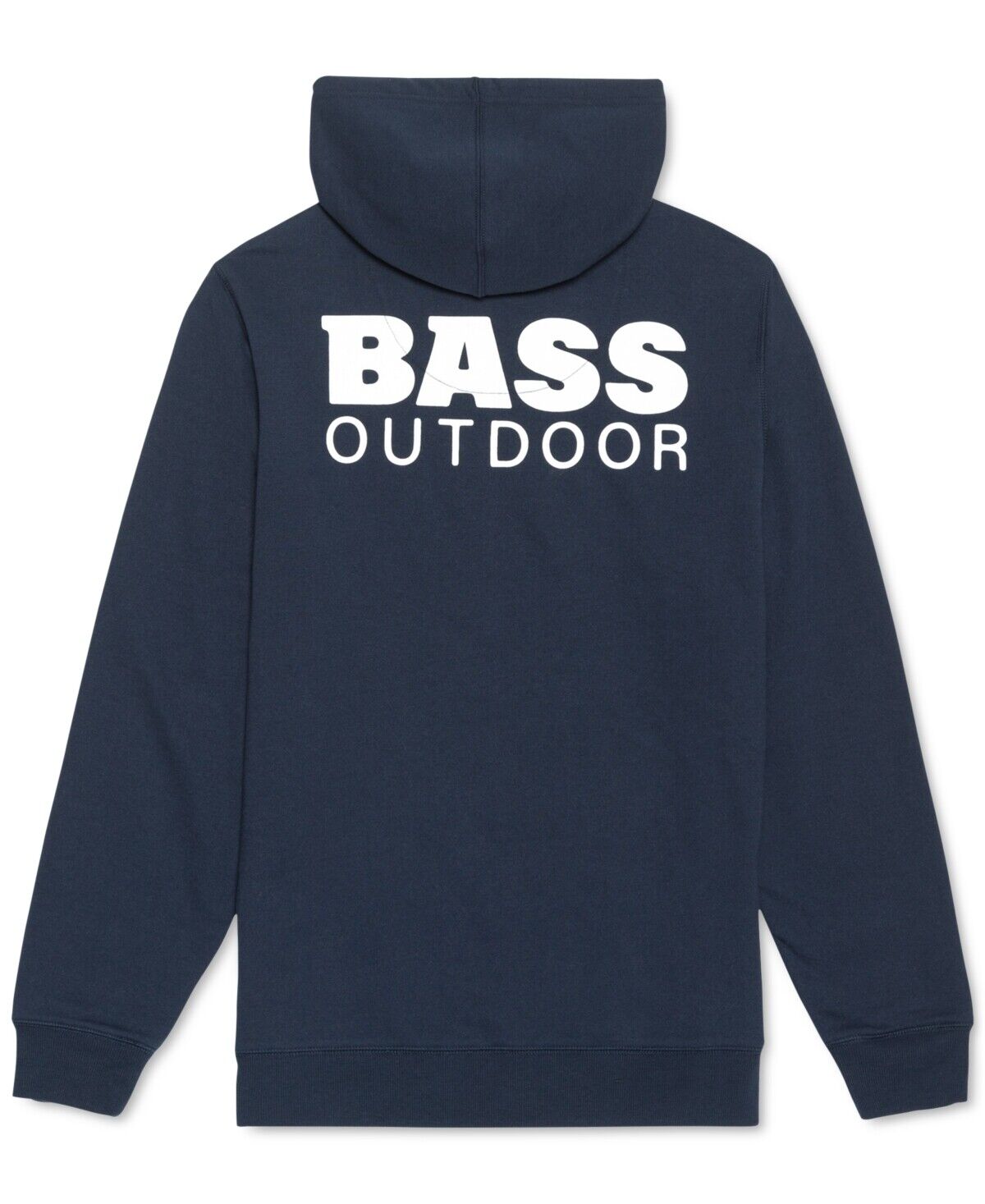 BASS OUTDOOR Men's Stacked Logo Fleece Hoodie Sweatshirt Blue 2XL
