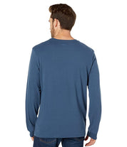 The North Face Mens Cotton Long Sleeve Hit Tee Shirt Shady Blue White XL