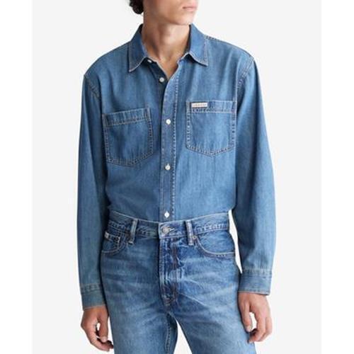 Calvin Klein Mens Classic Denim Long-Sleeve Ck Vintage Indigo Medium
