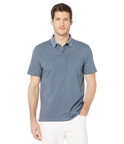 Calvin Klein Men's Dot Print Polo Shirt  Flint Stone   Blue Small