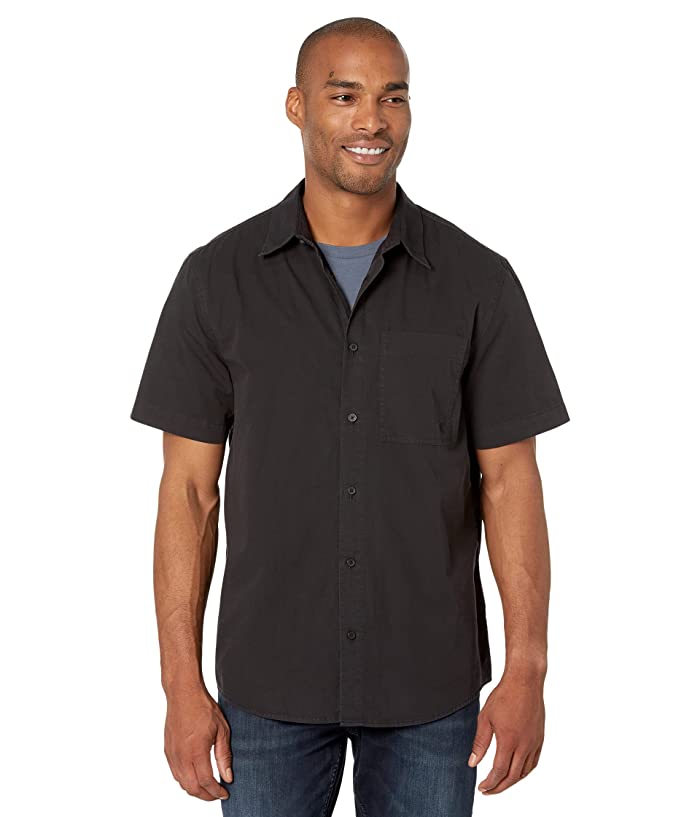 Calvin Klein Men's Black Garment Dyed Pocket Button Down Shirt  Small