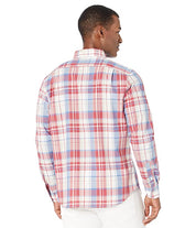Nautica Mens Classic Fit Plaid Button Down Shirt Pink White Small