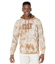 Caterpillar Men's Printed Hoodie Tie Dye Sweatshirt Gold Medium