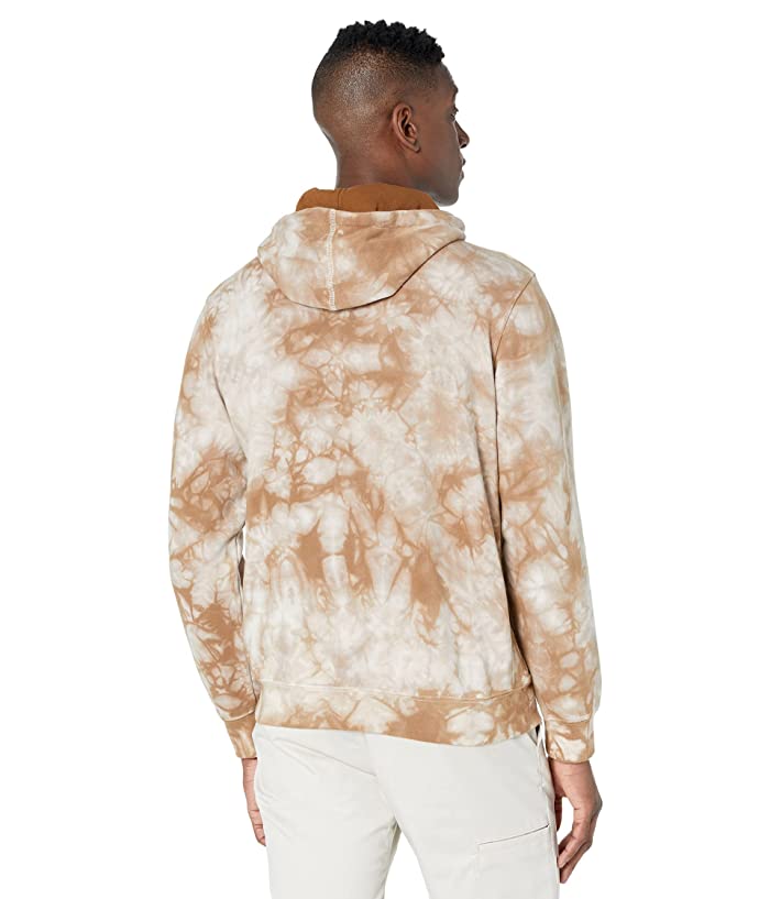 Caterpillar Men's Printed Hoodie Tie Dye Sweatshirt Gold Medium