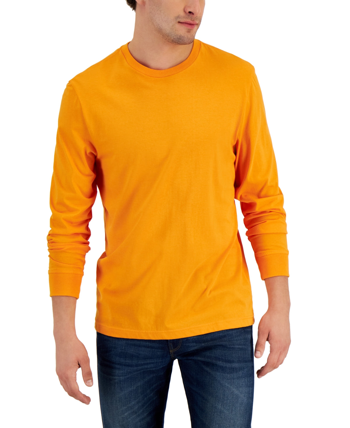 Club Room Men's Long Sleeve Tshirt  Voltage Orange Orange Xxl