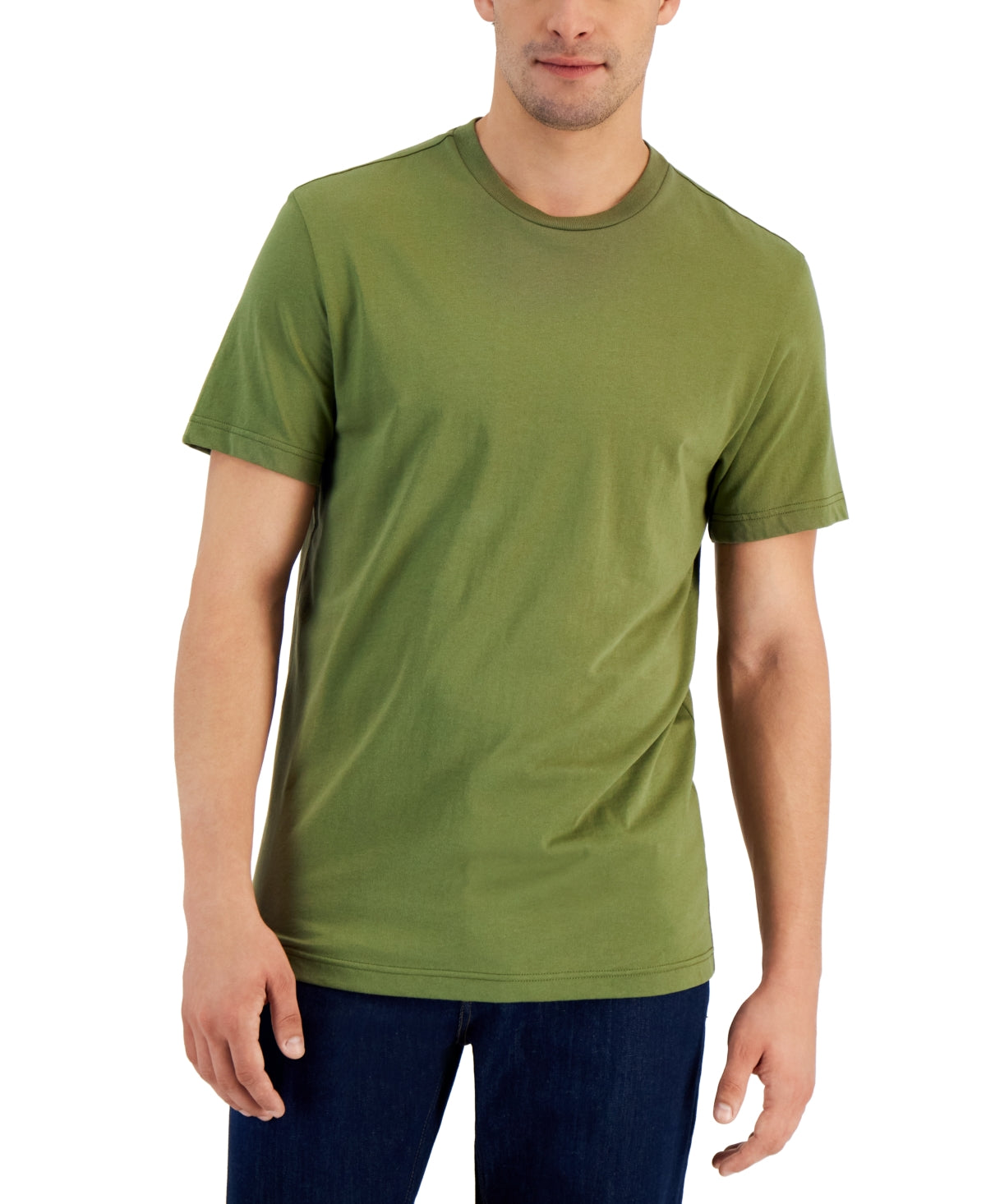 Club Room Mens Solid Short Sleeve Crewneck T Shirt Pine Brook Green Large